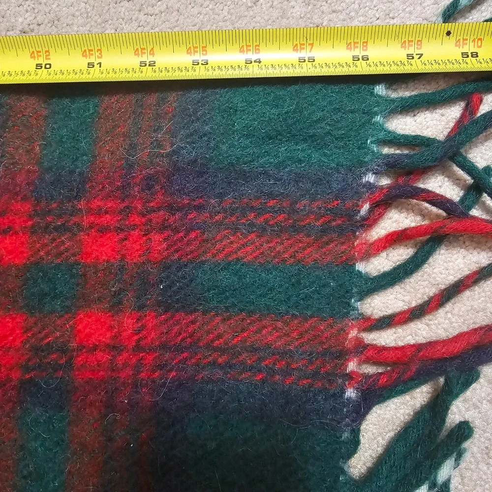 Vintage 40s 50s Horner Wool Stadium Blanket 58x47 Throw Tartan Plaid Michigan